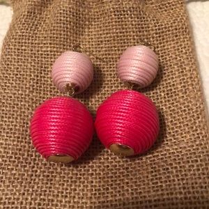 Pink ball dangle earrings